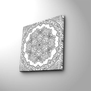 Canvastavla 45x45 cm - Intrikat mandala med fjärilar och blommor - Svart / Vitt - Inredning - Tavlor & posters - Canvastavla