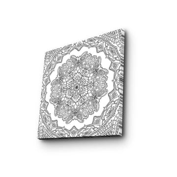 Canvastavla 45x45 cm - Intrikat mandala med fjärilar och blommor - Svart / Vitt - Inredning - Tavlor & posters - Canvastavla