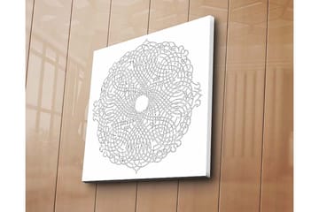 Canvastavla 45x45 cm - Intrikat mandala med linjer och mönster - Svart / Vitt - Inredning - Tavlor & posters - Canvastavla