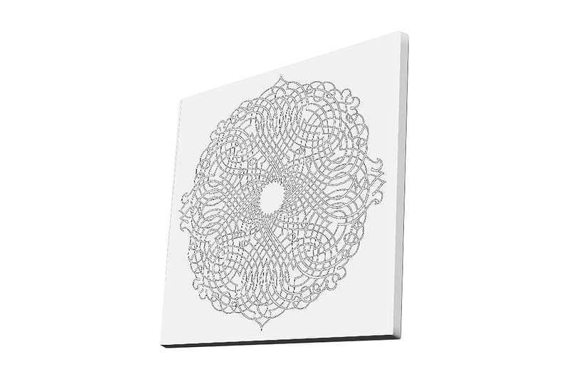Canvastavla 45x45 cm - Intrikat mandala med linjer och mönster, Svart / Vitt
