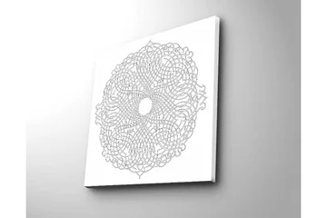 Canvastavla 45x45 cm - Intrikat mandala med linjer och mönster - Svart / Vitt - Inredning - Tavlor & posters - Canvastavla