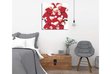 Canvastavla 45x45 cm - Lekfull samling av barn i tomtedräkter - Röd / Vit - Inredning - Tavlor & posters - Canvastavla