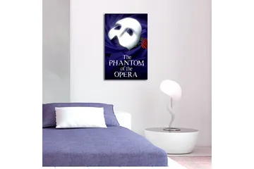 Canvastavla 45x45 cm - Mask med röd ros mot en djupblå bakgrund - Djupblå / Vit / Röd - Inredning - Tavlor & posters - Canvastavla