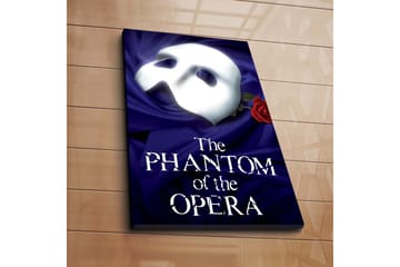 Canvastavla 45x45 cm - Mask med röd ros mot en djupblå bakgrund - Djupblå / Vit / Röd - Inredning - Tavlor & posters - Canvastavla