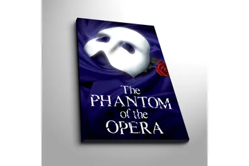 Canvastavla 45x45 cm - Mask med röd ros mot en djupblå bakgrund - Djupblå / Vit / Röd - Inredning - Tavlor & posters - Canvastavla