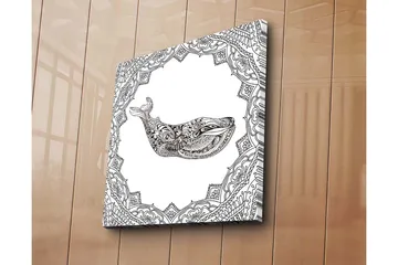 Canvastavla 45x45 cm - Ornamental val med detaljerad mönstring - Svart / Vitt - Inredning - Tavlor & posters - Canvastavla