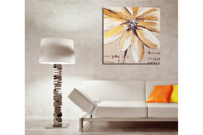 Canvastavla 45x45 cm - Storslagen blomma med gula och beigea toner - Gult / Beige / Brunt - Inredning - Tavlor & posters - Canvastavla