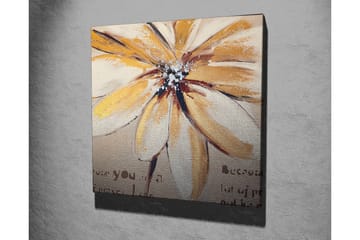 Canvastavla 45x45 cm - Storslagen blomma med gula och beigea toner - Gult / Beige / Brunt - Inredning - Tavlor & posters - Canvastavla