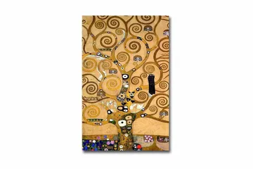 Canvastavla 45x70 cm - Spiralformad trädkomposition med dekorativa inslag - Guld / Brun / Svart - Inredning - Tavlor & posters - Canvastavla