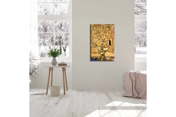 Canvastavla 45x70 cm - Spiralformad trädkomposition med dekorativa inslag - Guld / Brun / Svart - Inredning - Tavlor & posters - Canvastavla