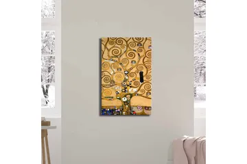 Canvastavla 45x70 cm - Spiralformad trädkomposition med dekorativa inslag - Guld / Brun / Svart - Inredning - Tavlor & posters - Canvastavla
