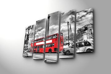 Canvastavla 5-pack Flerfärgad - 19x60 cm - Inredning - Tavlor & posters - Canvastavla