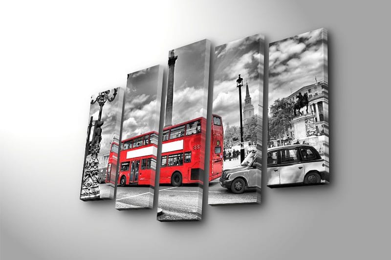 Canvastavla 5-pack Flerfärgad - 19x60 cm - Inredning - Tavlor & posters - Canvastavla