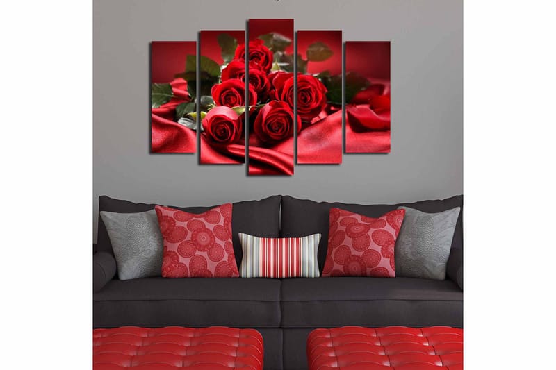 Canvastavla 5-pack Flerfärgad - 19x60 cm - Inredning - Tavlor & posters - Canvastavla