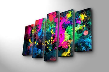 Canvastavla 5-pack Flerfärgad - 19x60 cm - Inredning - Tavlor & posters - Canvastavla