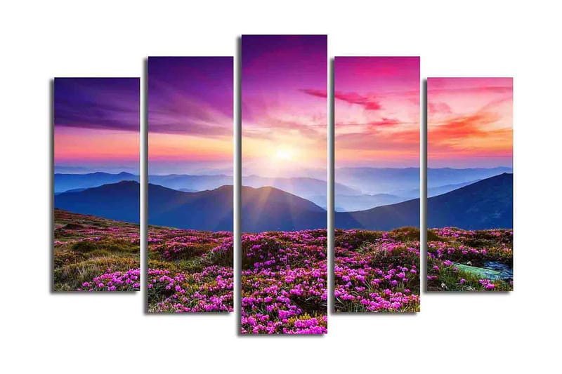 Canvastavla 5-pack Flerfärgad - 19x60 cm - Inredning - Tavlor & posters - Canvastavla