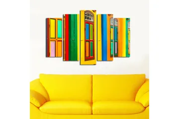 Canvastavla 5-pack Flerfärgad - 19x60 cm - Inredning - Tavlor & posters - Canvastavla