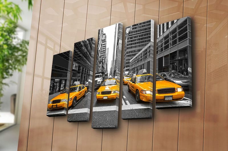 Canvastavla 5-pack Flerfärgad - 19x60 cm - Inredning - Tavlor & posters - Canvastavla