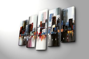 Canvastavla 5-pack Flerfärgad - 19x60 cm - Inredning - Tavlor & posters - Canvastavla