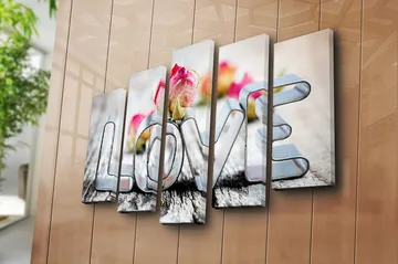 Canvastavla 5-pack Flerfärgad - 19x60 cm - Inredning - Tavlor & posters - Canvastavla