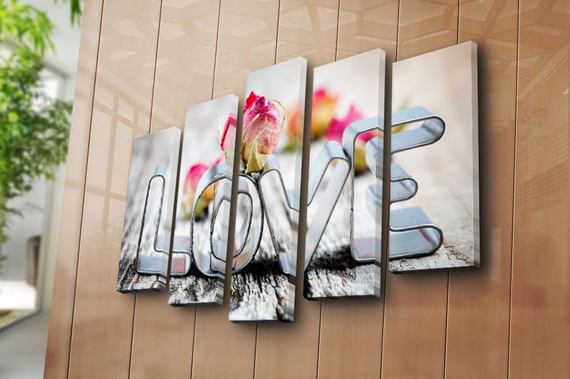 Canvastavla 5-pack Flerfärgad - 19x60 cm - Inredning - Tavlor & posters - Canvastavla