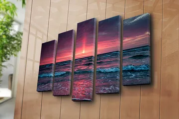 Canvastavla 5-pack Flerfärgad - 19x60 cm - Inredning - Tavlor & posters - Canvastavla