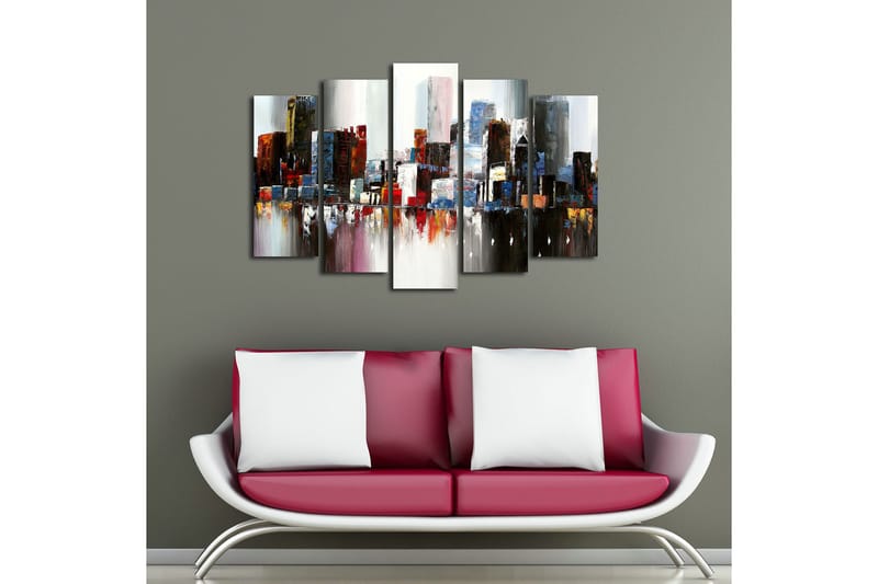 Canvastavla 5-pack Flerfärgad - 19x60 cm - Inredning - Tavlor & posters - Canvastavla