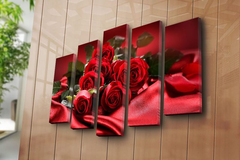 Canvastavla 5-pack Flerfärgad - 19x60 cm - Inredning - Tavlor & posters - Canvastavla