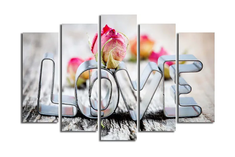 Canvastavla 5-pack Flerfärgad, 19x60 cm