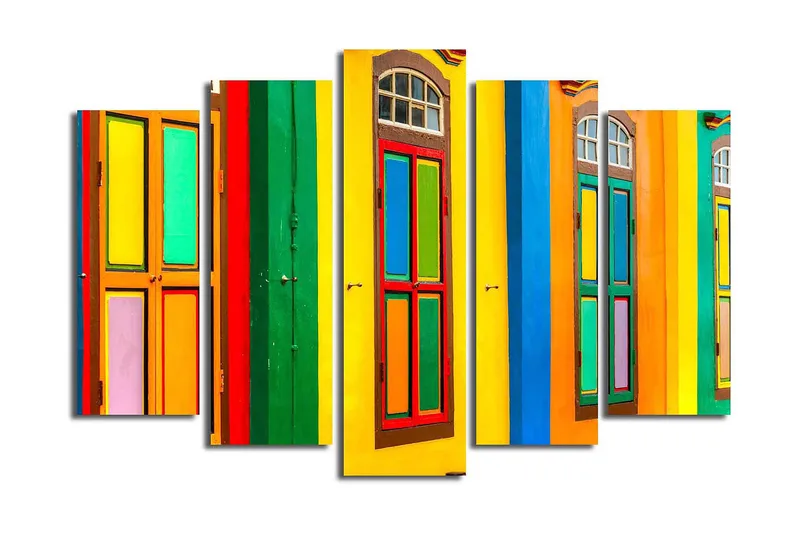 Canvastavla 5-pack Flerfärgad - 19x60 cm - Inredning - Tavlor & posters - Canvastavla