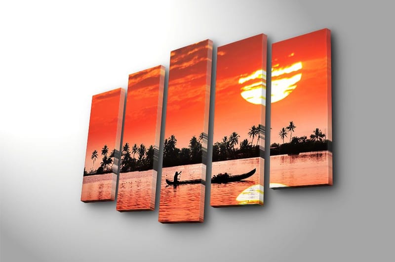 Canvastavla 5-pack Flerfärgad - 19x60 cm - Inredning - Tavlor & posters - Canvastavla