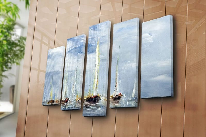 Canvastavla 5-pack Flerfärgad - 19x60 cm - Inredning - Tavlor & posters - Canvastavla