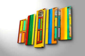 Canvastavla 5-pack Flerfärgad - 19x60 cm - Inredning - Tavlor & posters - Canvastavla