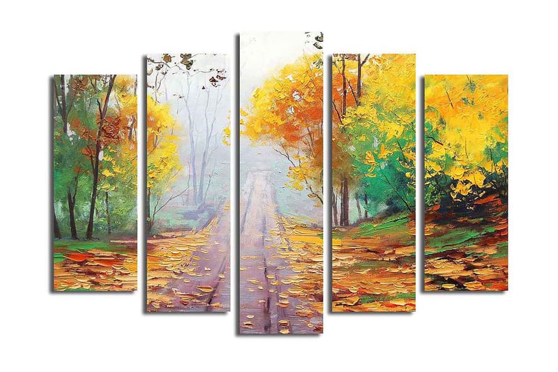 Canvastavla 5-pack Flerfärgad, 19x60 cm