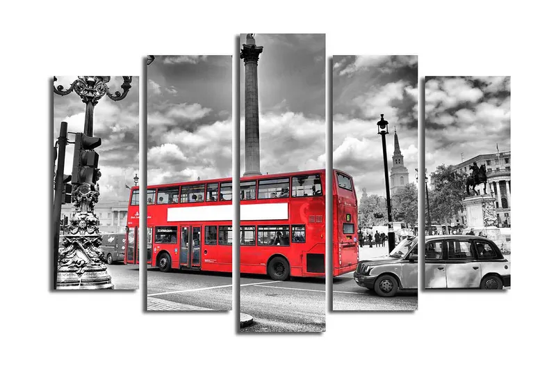 Canvastavla 5-pack Flerfärgad, 19x60 cm