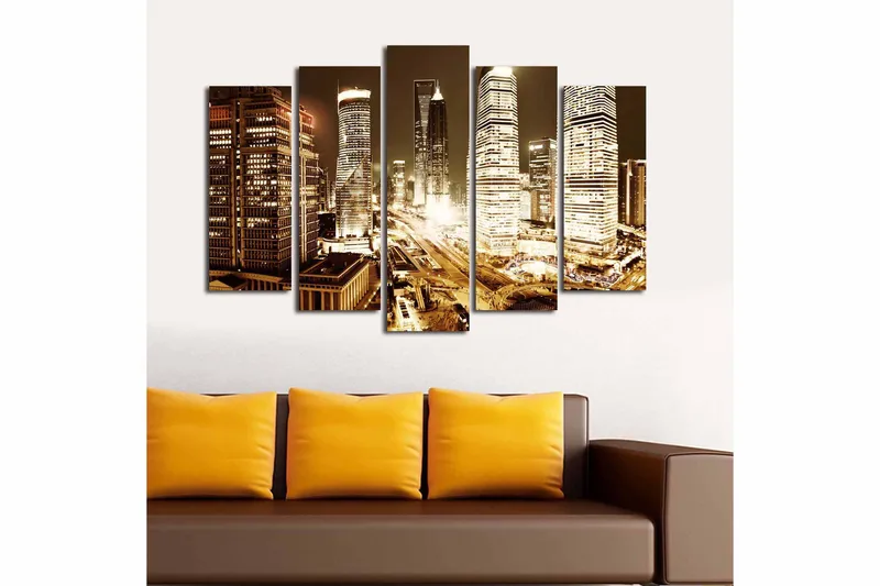 Canvastavla 5-pack Flerfärgad - 19x60 cm - Inredning - Tavlor & posters - Canvastavla