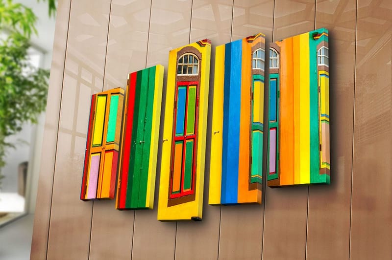 Canvastavla 5-pack Flerfärgad - 19x60 cm - Inredning - Tavlor & posters - Canvastavla