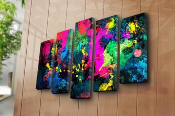Canvastavla 5-pack Flerfärgad - 19x60 cm - Inredning - Tavlor & posters - Canvastavla