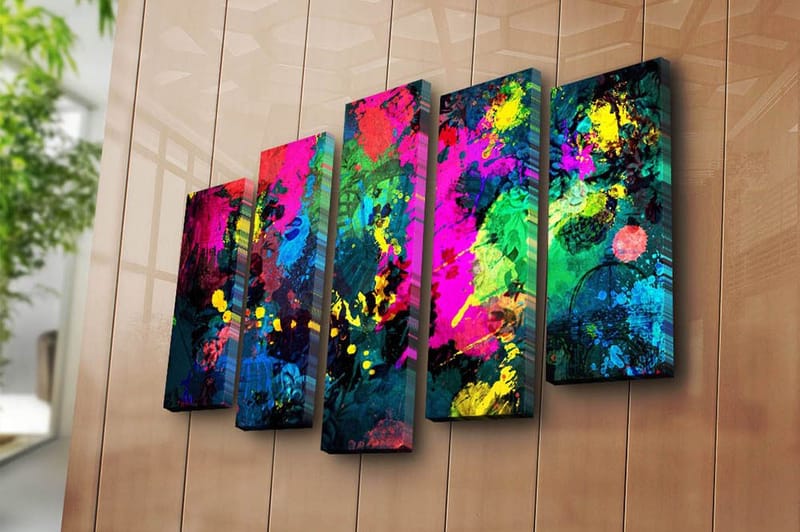 Canvastavla 5-pack Flerfärgad - 19x60 cm - Inredning - Tavlor & posters - Canvastavla
