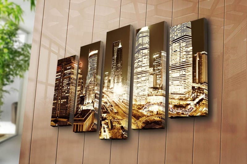 Canvastavla 5-pack Flerfärgad - 19x60 cm - Inredning - Tavlor & posters - Canvastavla