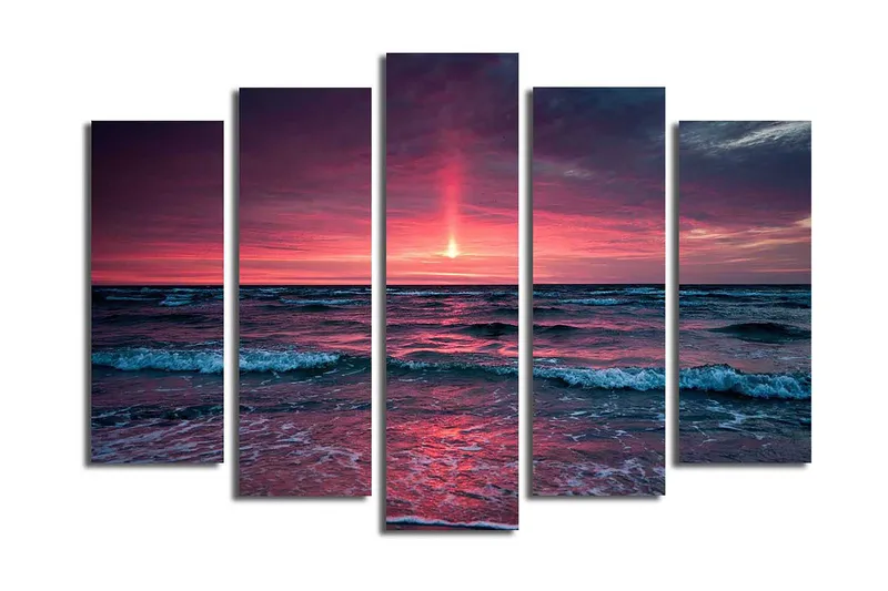Canvastavla 5-pack Flerfärgad, 19x60 cm