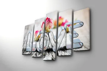 Canvastavla 5-pack Flerfärgad - 19x60 cm - Inredning - Tavlor & posters - Canvastavla