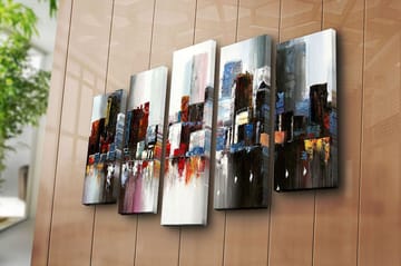 Canvastavla 5-pack Flerfärgad - 19x60 cm - Inredning - Tavlor & posters - Canvastavla