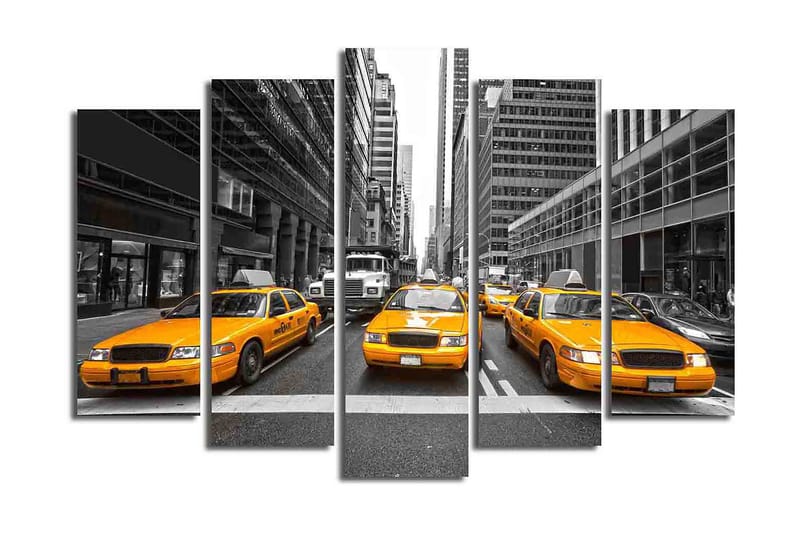 Canvastavla 5-pack Flerfärgad, 19x60 cm