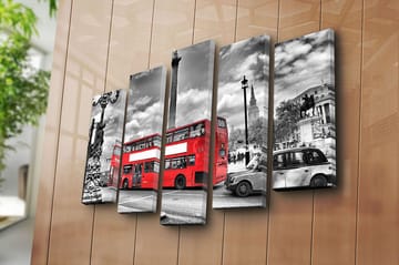 Canvastavla 5-pack Flerfärgad - 19x60 cm - Inredning - Tavlor & posters - Canvastavla