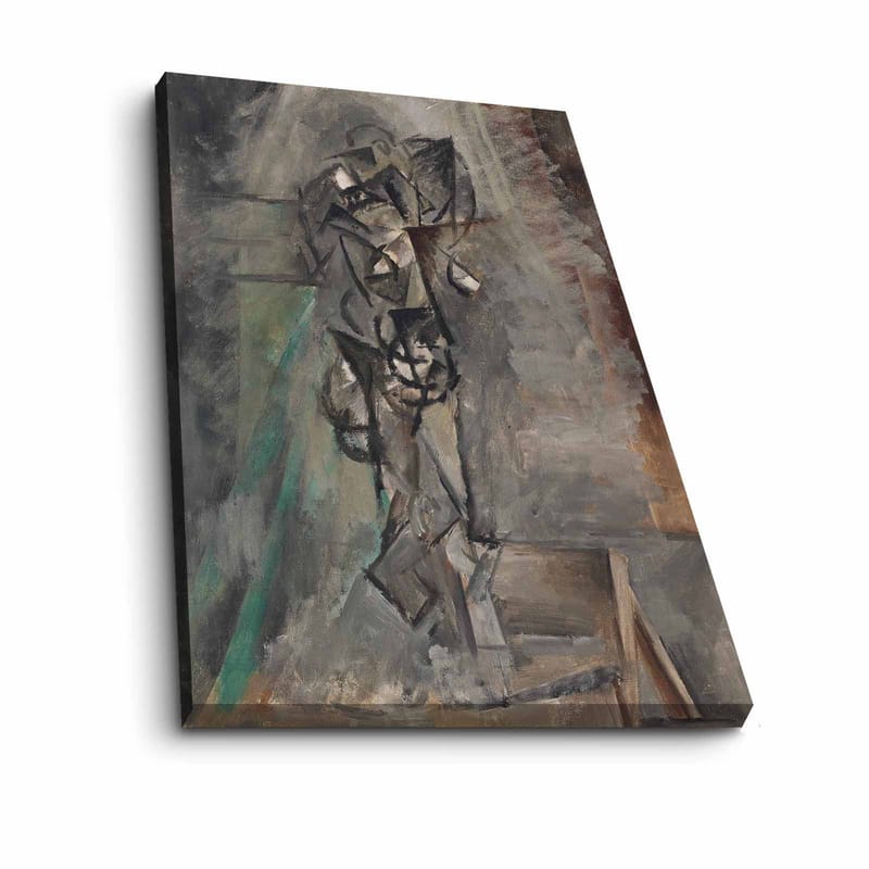 Canvastavla 70x100 cm - Abstrakt figurativ komposition med en mänsklig gestalt i fokus - Grå / Svart / Brun - Inredning - Tavlor & posters - Canvastavla