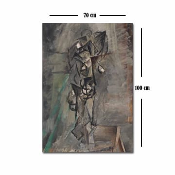 Canvastavla 70x100 cm - Abstrakt figurativ komposition med en mänsklig gestalt i fokus - Grå / Svart / Brun - Inredning - Tavlor & posters - Canvastavla