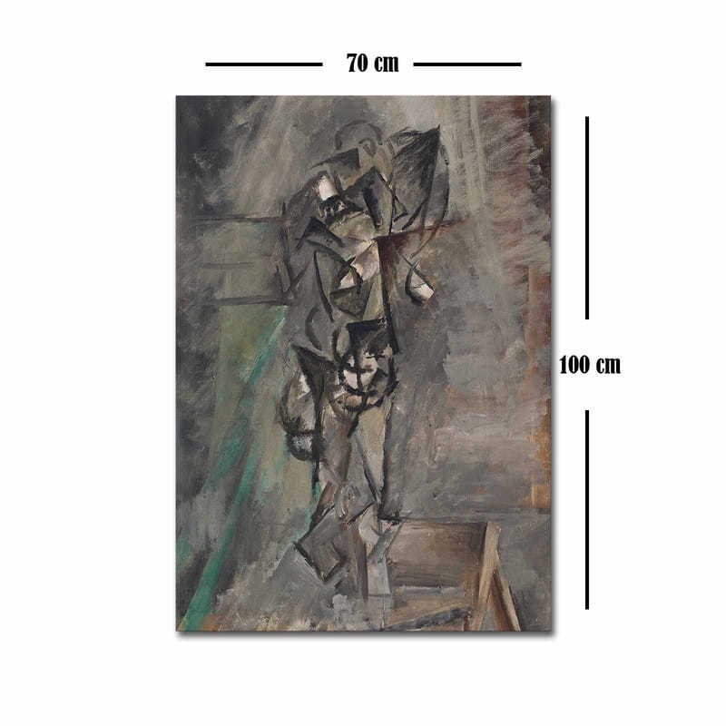 Canvastavla 70x100 cm - Abstrakt figurativ komposition med en mänsklig gestalt i fokus - Grå / Svart / Brun - Inredning - Tavlor & posters - Canvastavla