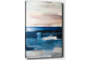 Canvastavla 70x100 cm - Abstrakt havslandskap med mjuka färgövergångar - Mörkblå / Ljusblå / Grå - Inredning - Tavlor & posters - Canvastavla