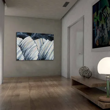 Canvastavla 70x100 cm - Abstrakt komposition av böljande former i svart och vitt - Svart / Vit / Grå - Inredning - Tavlor & posters - Canvastavla